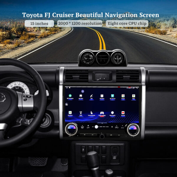 15" Car Radio For Toyota Land Cruiser FJ 2007-2022 Android Screen Headunit GPS