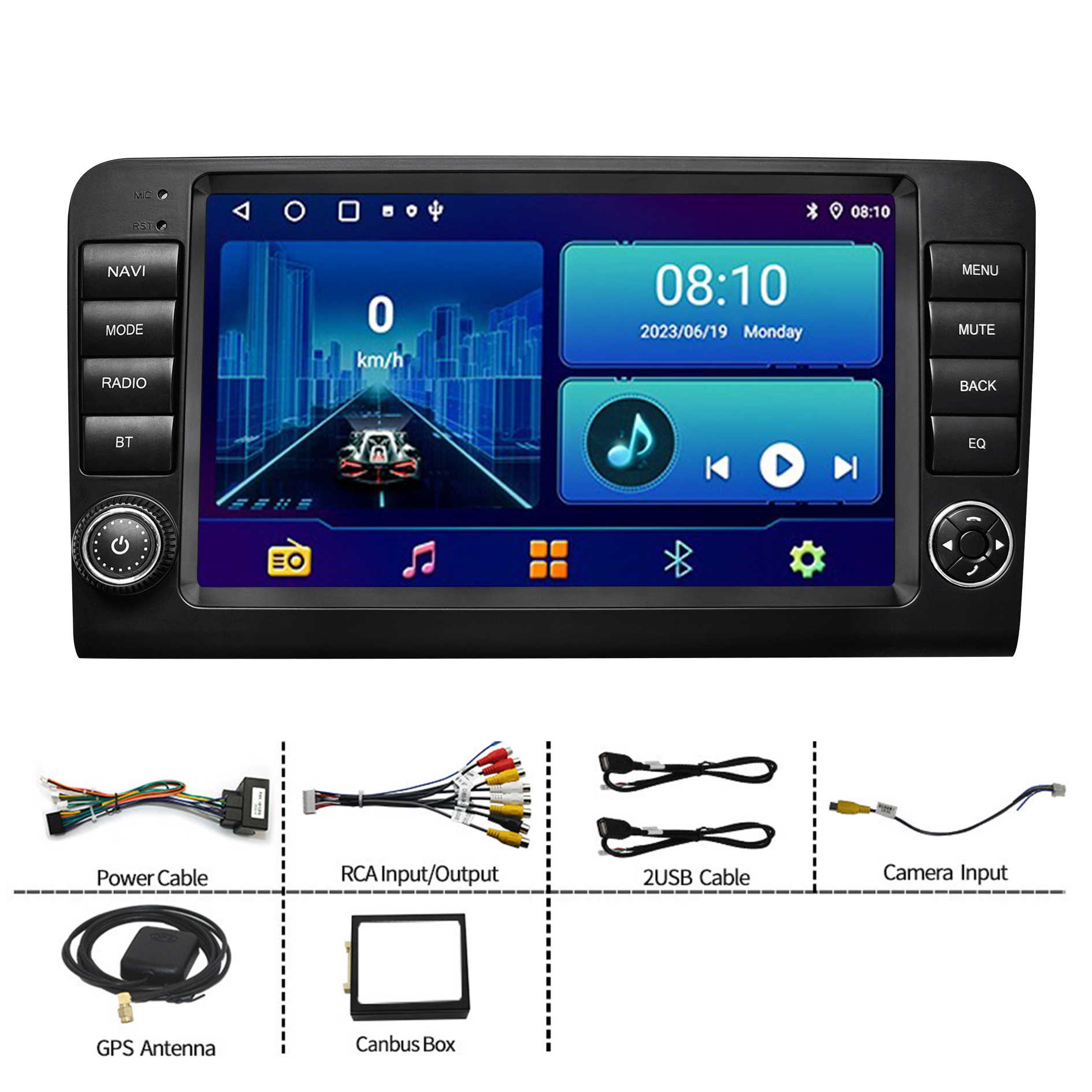 Mercedes ML 2005-2011 Android Car Stereo with Wireless Apple Carplay Android Auto, 9" HD 1280 * 720P IPS Car Radio with GPS WiFi DSP Audio Bluetooth - Image 5