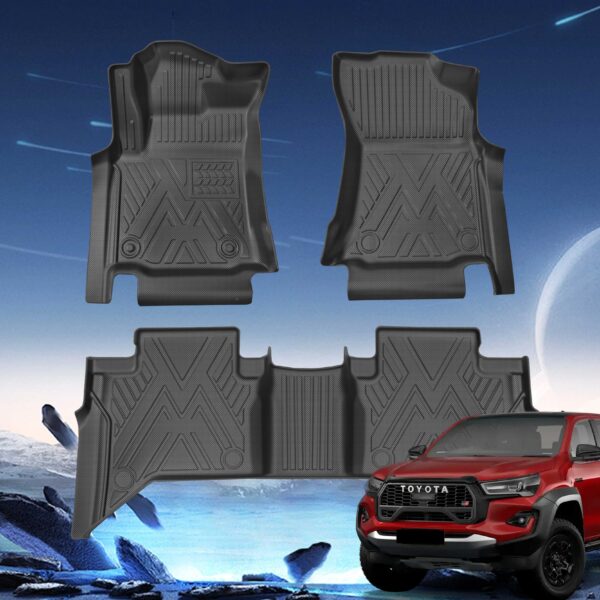 Toyota Hilux 2015-2024 Car Floor Mats TPE Truck Car Trunk Pad
