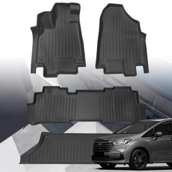 Honda Odyssey 7 Seats 2018-2024 Black Floor Mats TPE