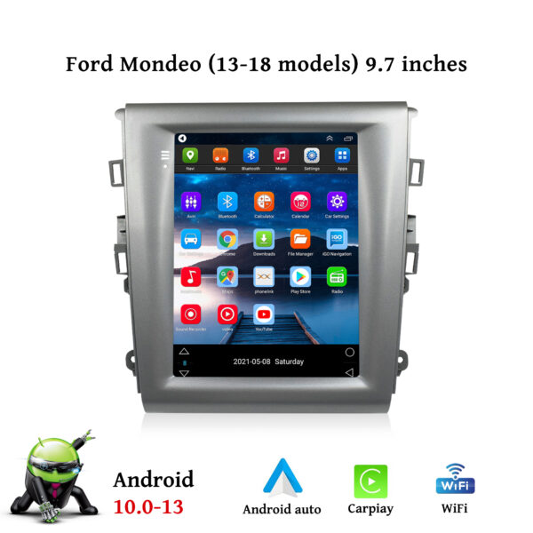 Ford Mondeo Fusion Mk5 2013-2018 Android 13 (4+64) Car Radio Carplay Android Auto Multimedia 4G CarPlay Touch Screen Stereo 9.7inch